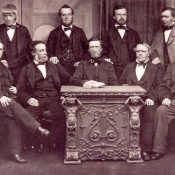 Photograph of the Rochdale Pioneers from 1865