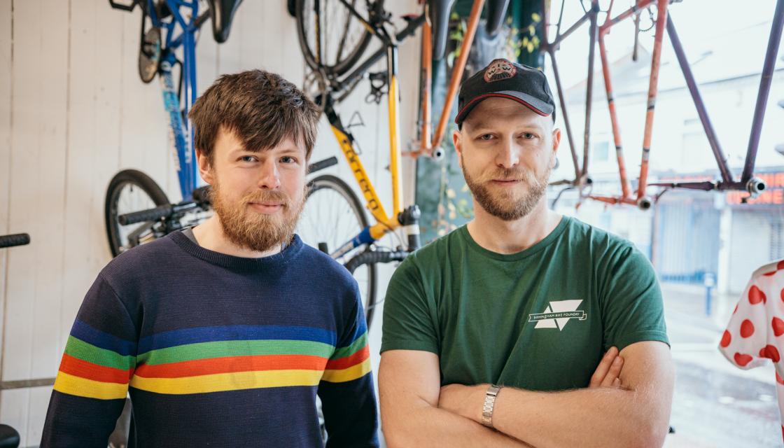 Two members of Birmingham Bike Foundry