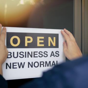 Business as new normal sign